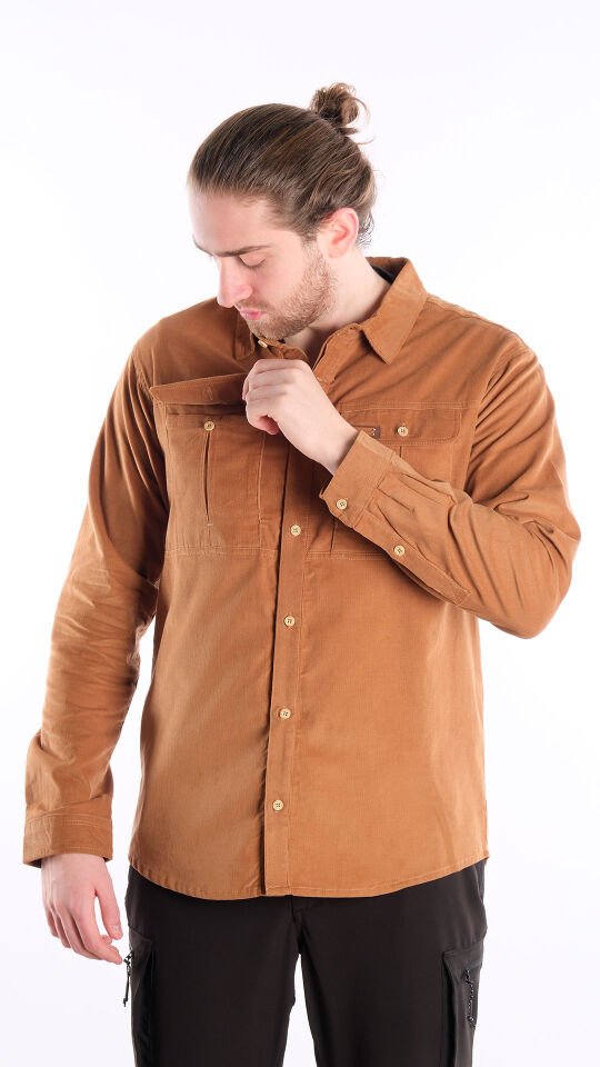 Utopeak Apolyont Kadife Erkek Gömlek Camel