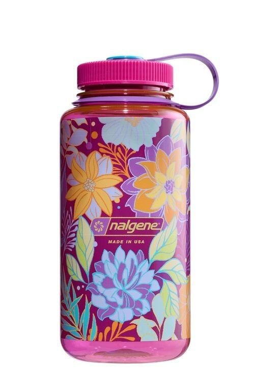 Nalgene 32oz WM Magenta w/Botanical Florals