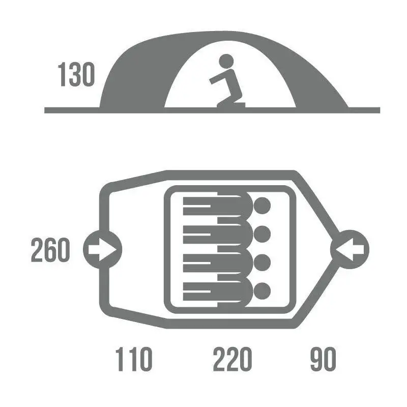 Husky Baron 4 Kişilik Çadır - Yeşil
