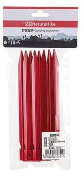 Naturehike Kamp Çadır Kazığı 8li 18 cm - Kırmızı