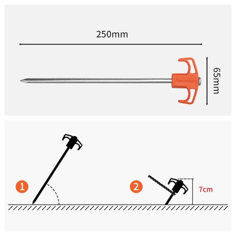 Naturehike Kamp Çadır Kazığı 25 cm Turuncu