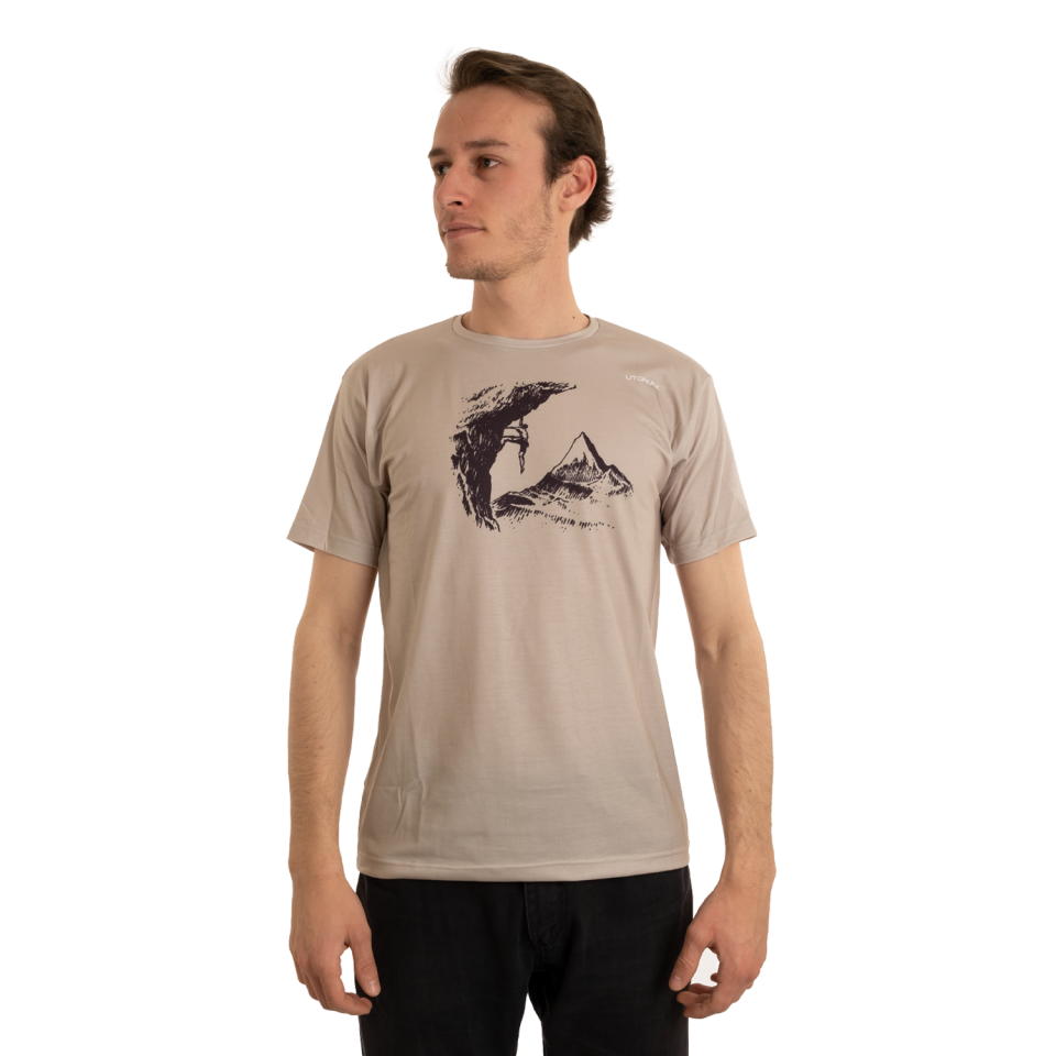 Utopeak Bej Tırmanışçı T-shirt