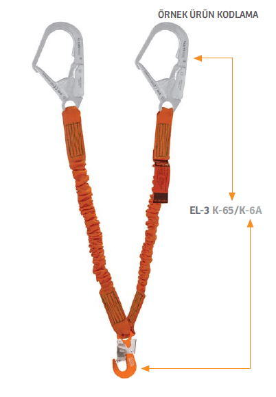 Kaya Safety Çift Kol  Şok Emicili  Elastik Lanyard