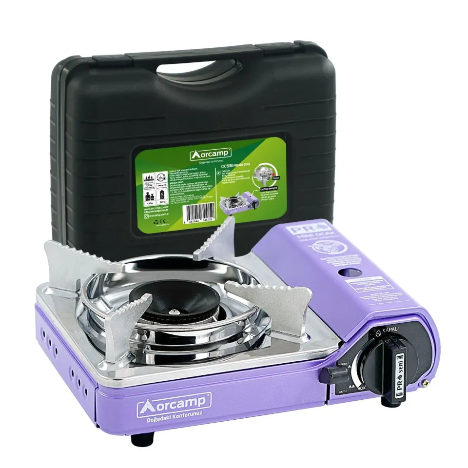 Orcamp Tekli Pro Mini Portatif Ocak Mor