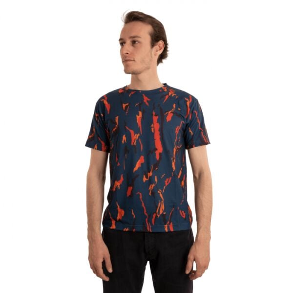 Utopeak Kamuflaj T-shirt / Lacivert-Kırmızı L