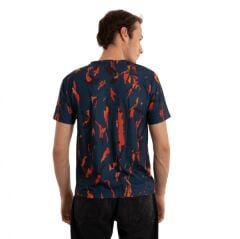 Utopeak Kamuflaj T-shirt / Lacivert-Kırmızı L