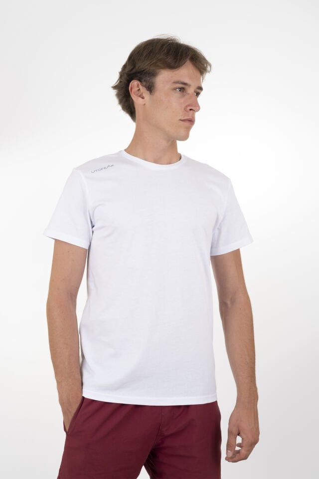 Utopeak Basic Unisex Penye T-Shirt - Beyaz