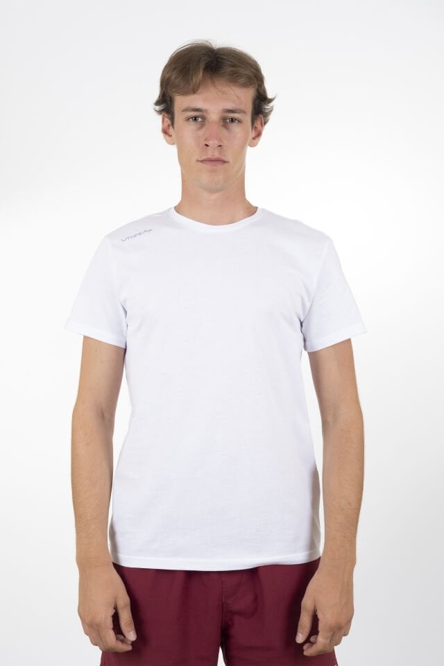 Utopeak Basic Unisex Penye T-Shirt - Beyaz