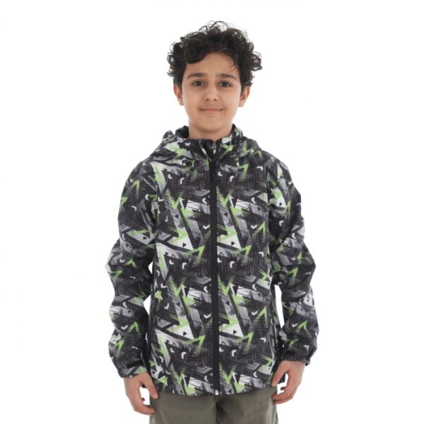 Utopeak Erkek Çocuk Su Geçirmez Ceket  Siyah-Yeşil