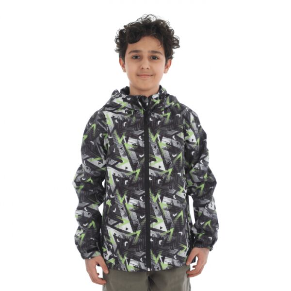 Utopeak Erkek Çocuk Su Geçirmez Ceket  Siyah-Yeşil