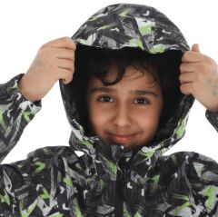 Utopeak Erkek Çocuk Su Geçirmez Ceket  Siyah-Yeşil