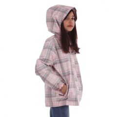 Utopeak Ekose Kız Çocuk Yağmurluk / Pembe