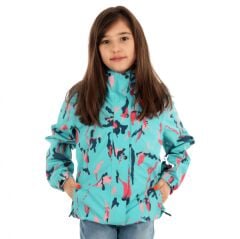 Utopeak Kamuflaj Kız Çocuk Yağmurluk / Turkuaz