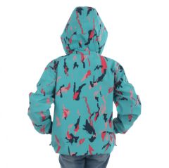 Utopeak Kamuflaj Kız Çocuk Yağmurluk / Turkuaz