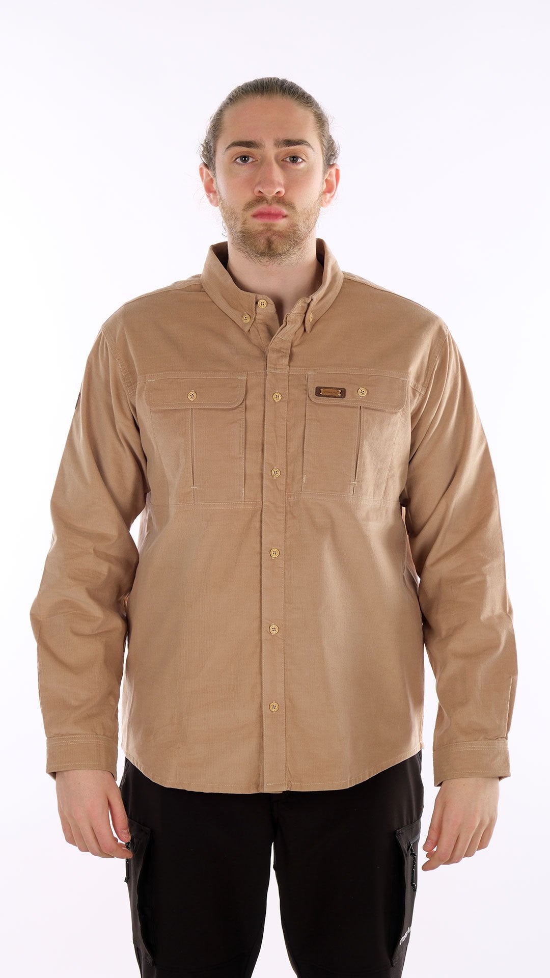 Utopeak Apolyont Kadife Erkek Gömlek Bej