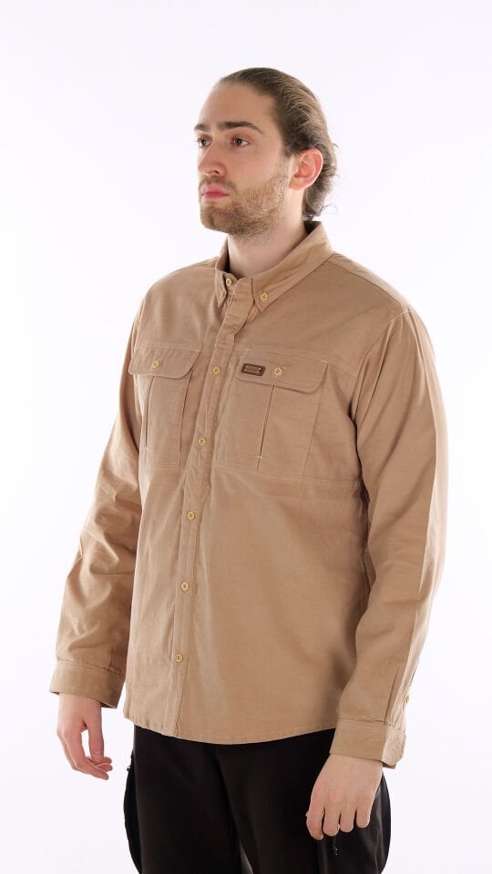 Utopeak Apolyont Kadife Erkek Gömlek Bej