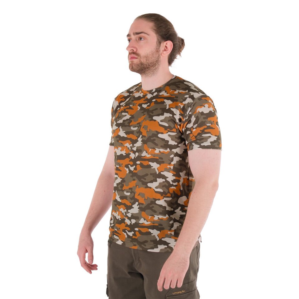 Utopeak Kamuflaj T-shirt / Yeşil-Turuncu