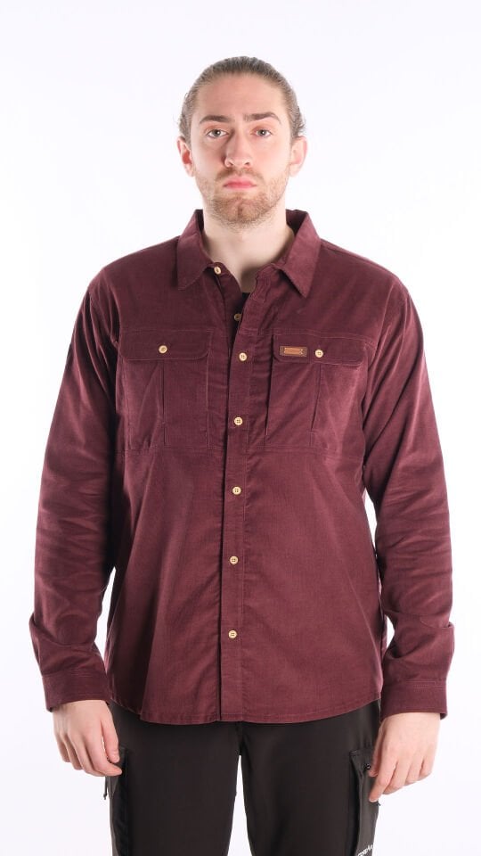 Utopeak Apolyont Kadife Erkek Gömlek Bordo