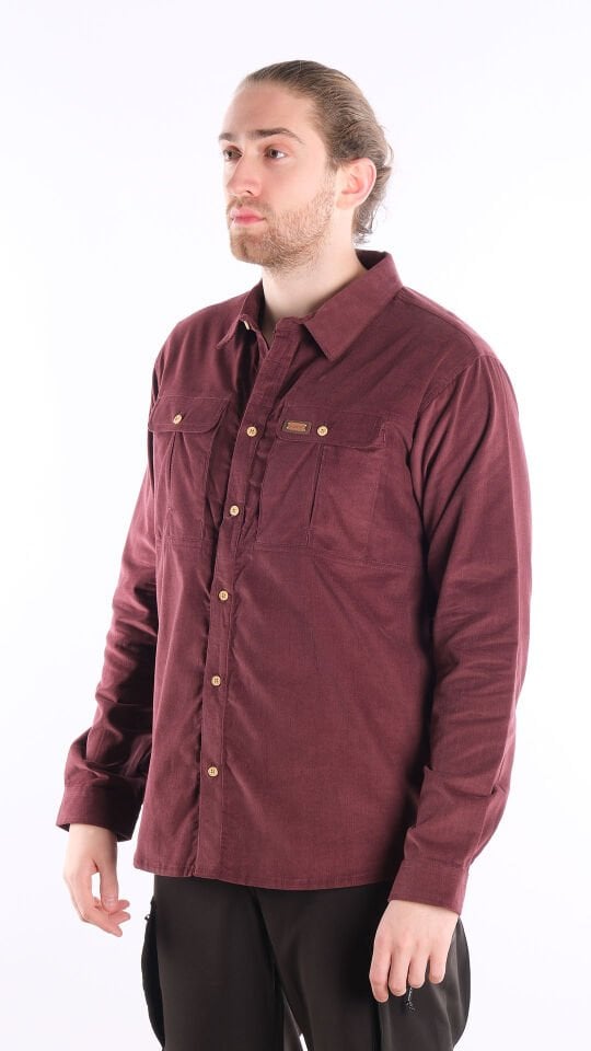 Utopeak Apolyont Kadife Erkek Gömlek Bordo