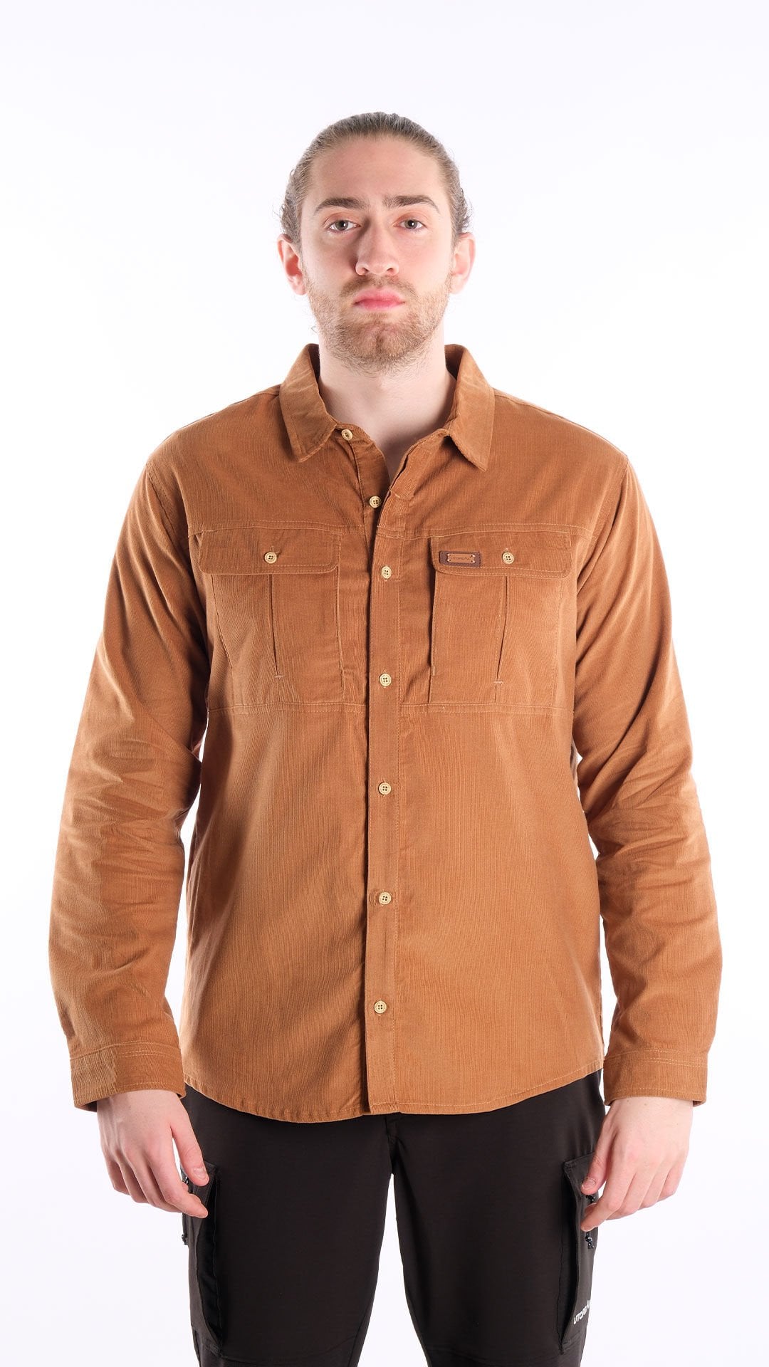 Utopeak Apolyont Kadife Erkek Gömlek Camel