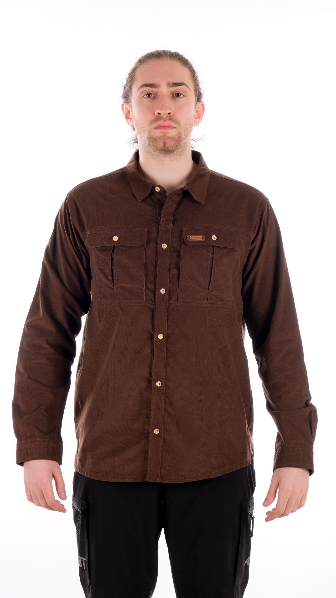 Utopeak Apolyont Kadife Erkek Gömlek Kahve