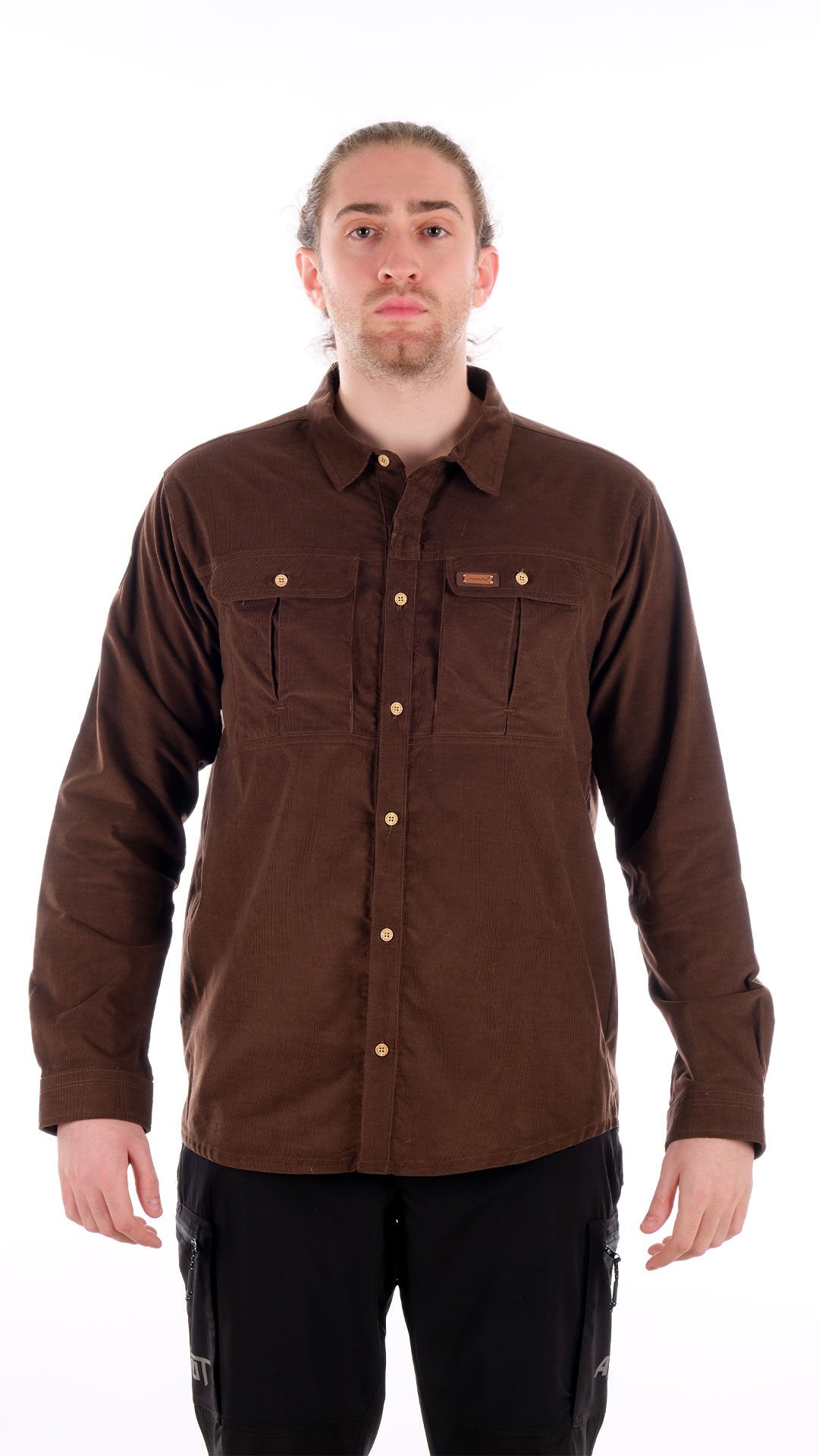 Utopeak Apolyont Kadife Erkek Gömlek Kahve