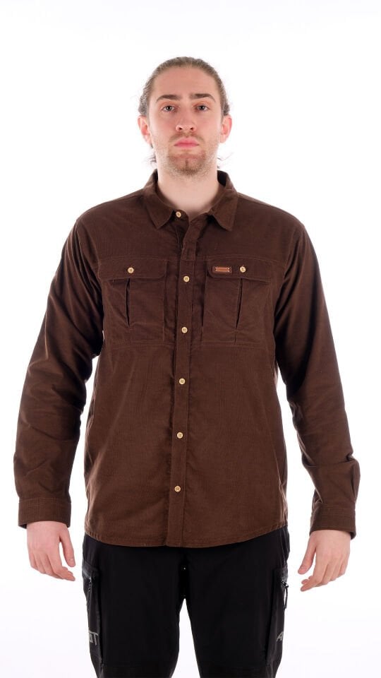 Utopeak Apolyont Kadife Erkek Gömlek Kahve