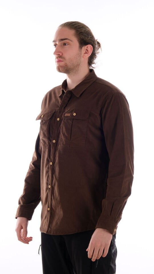 Utopeak Apolyont Kadife Erkek Gömlek Kahve