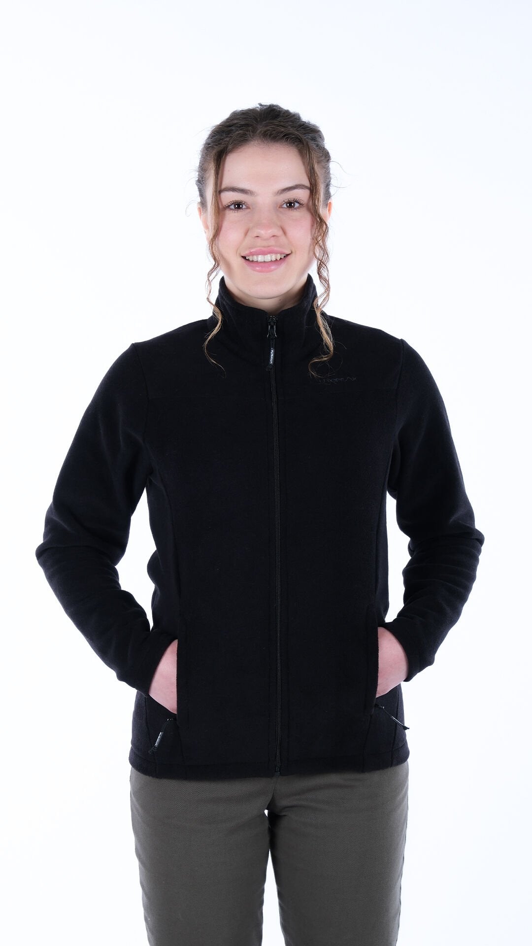 Utopeak K2 Tam Fermuar Kadın Polar Siyah