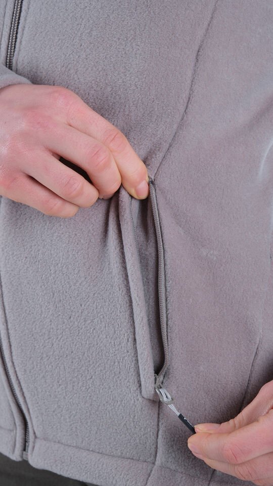 Utopeak K2 Tam Fermuar Kadın Polar Gri