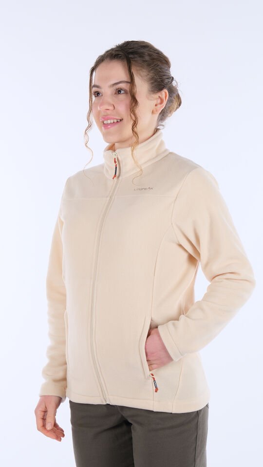Utopeak K2 Tam Fermuar Kadın Polar Krem