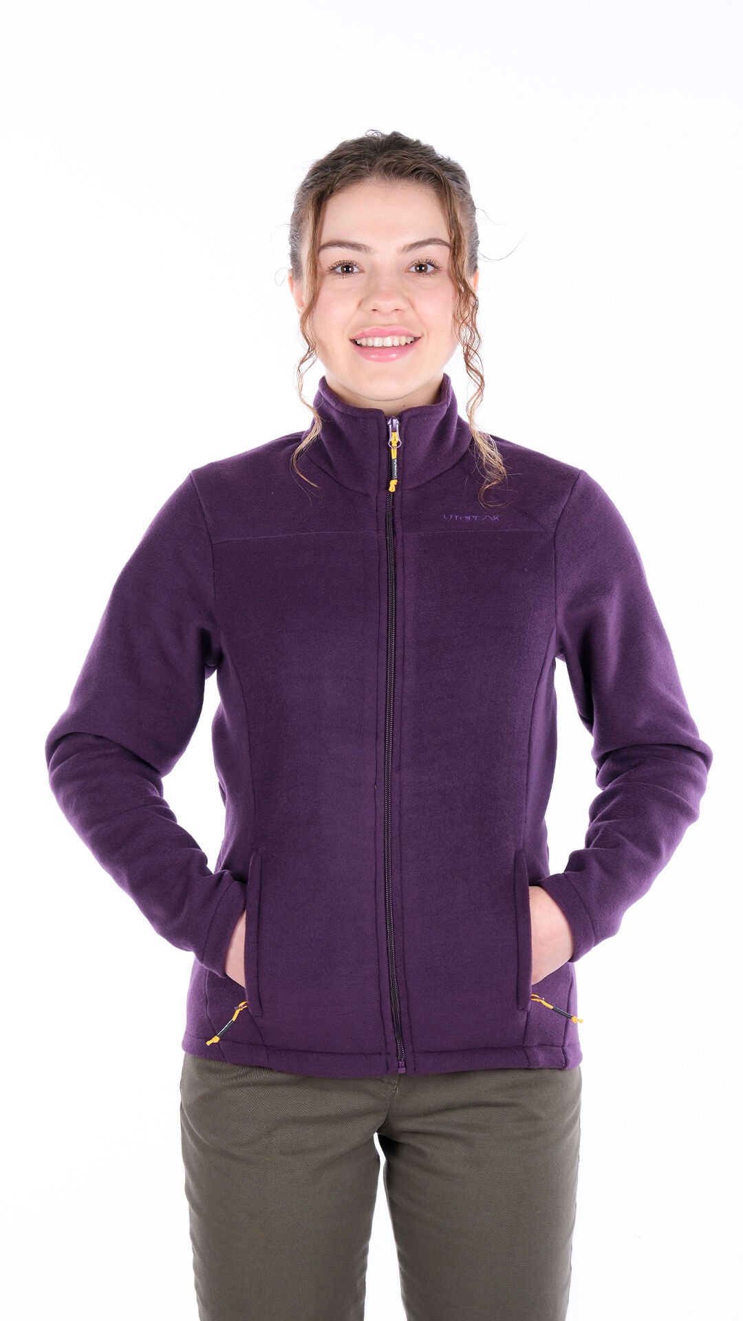 Utopeak K2 Tam Fermuar Kadın Polar Mor