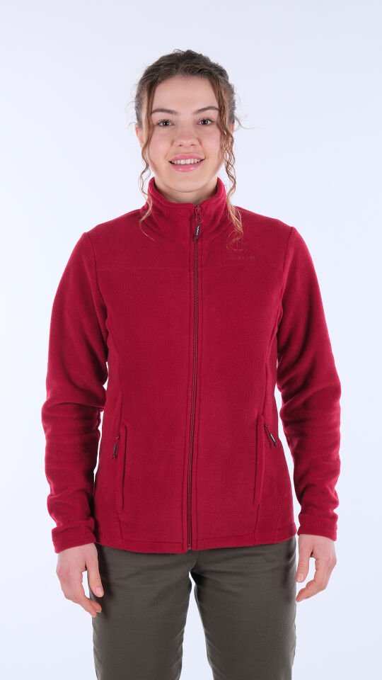 Utopeak K2 Tam Fermuar Kadın Polar Bordo