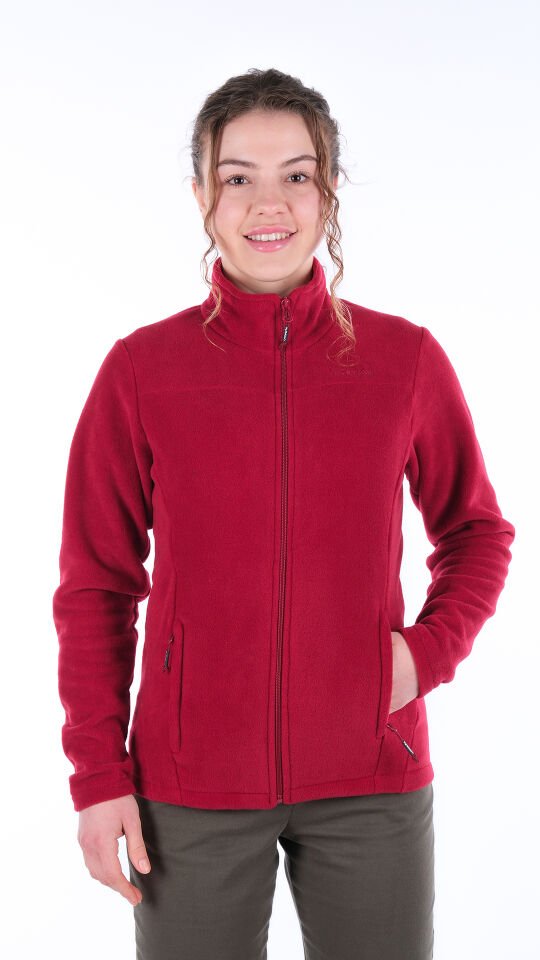 Utopeak K2 Tam Fermuar Kadın Polar Bordo