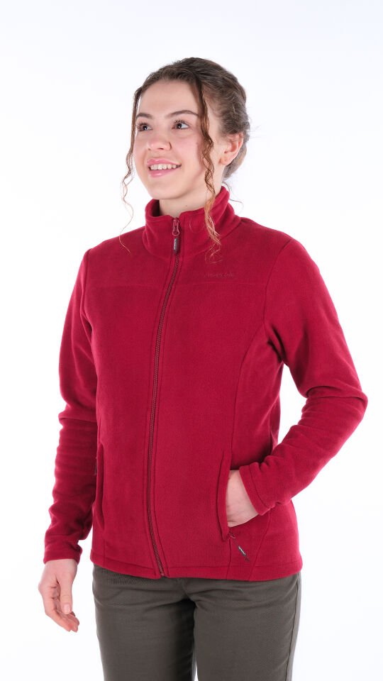 Utopeak K2 Tam Fermuar Kadın Polar Bordo