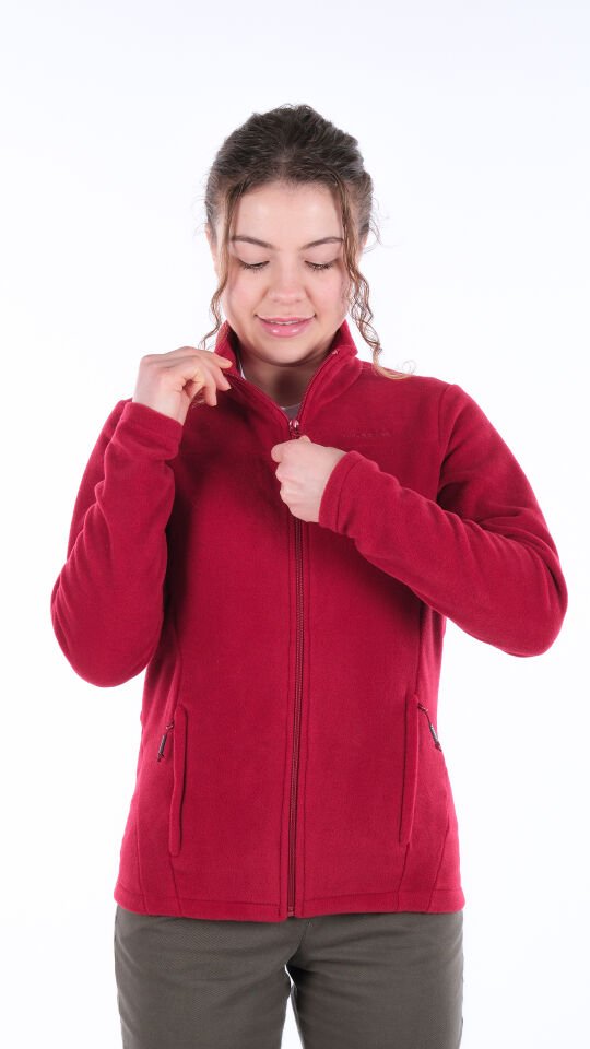 Utopeak K2 Tam Fermuar Kadın Polar Bordo