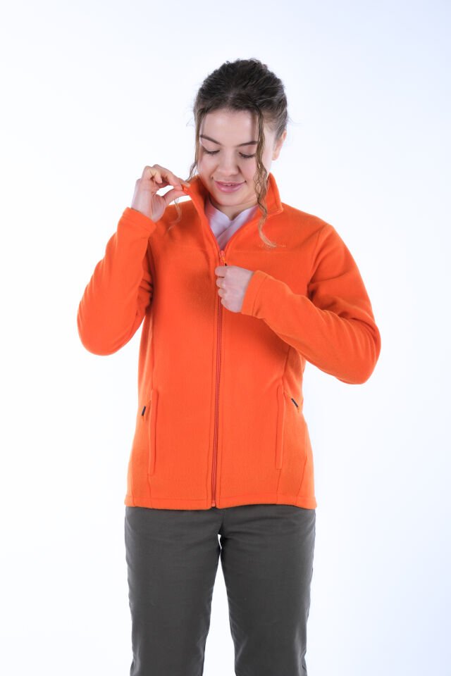 Utopeak K2 Tam Fermuar Kadın Polar Turuncu