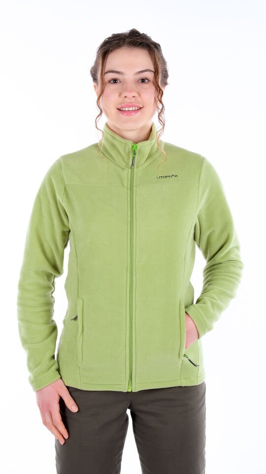 Utopeak K2 Tam Fermuar Kadın Polar F. Yeşil