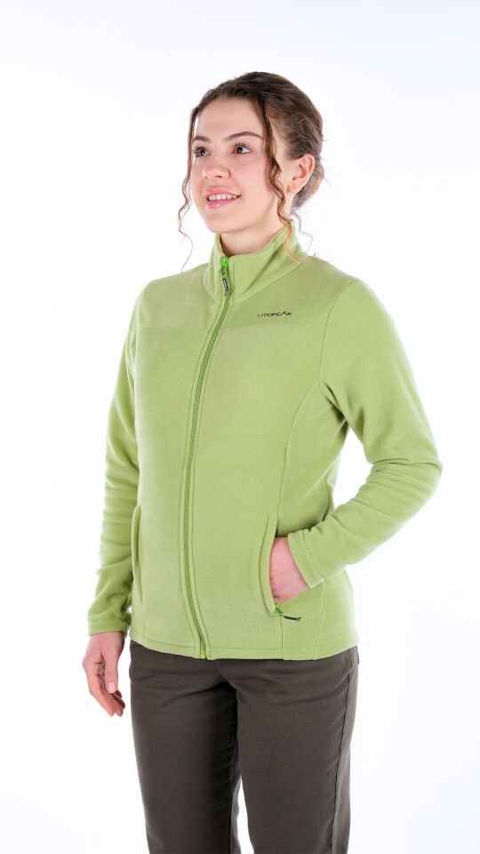 Utopeak K2 Tam Fermuar Kadın Polar F. Yeşil