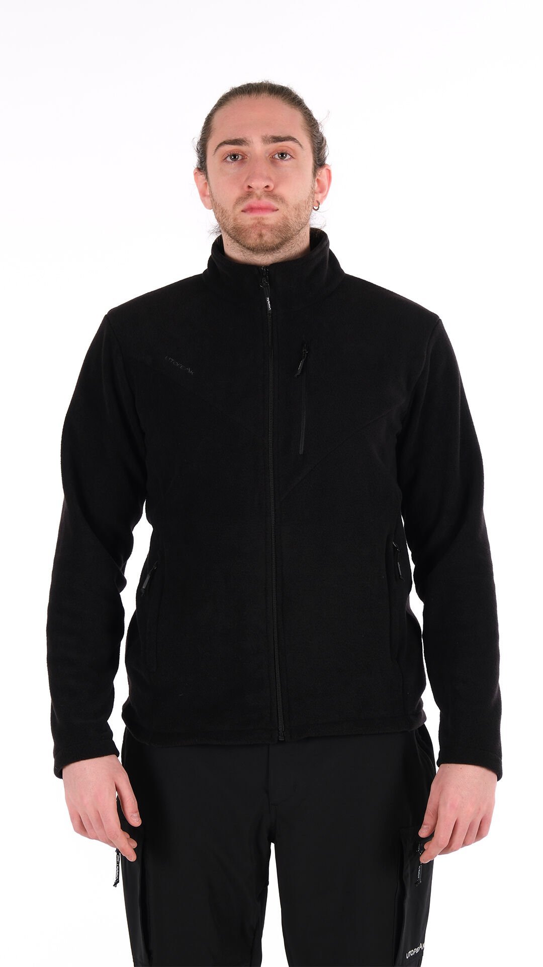 Utopeak K2 Tam Fermuar Erkek Polar Siyah
