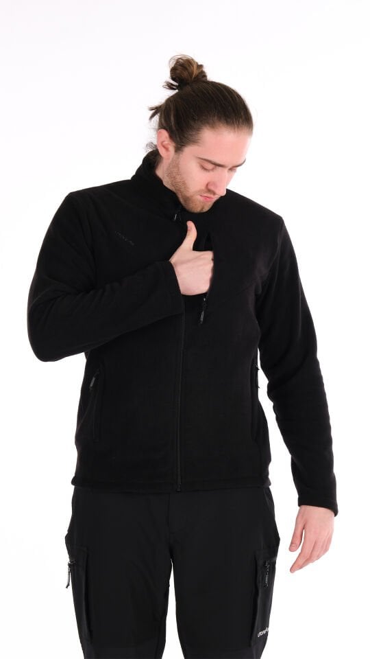 Utopeak K2 Tam Fermuar Erkek Polar Siyah