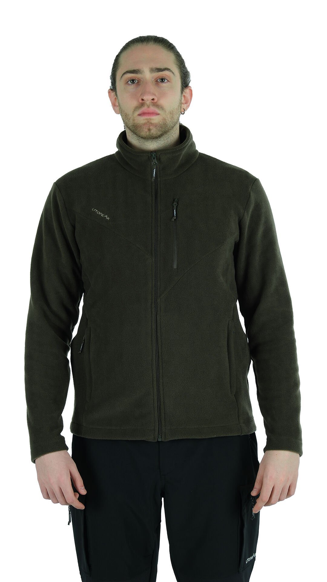 Utopeak K2 Tam Fermuar Erkek Polar Haki