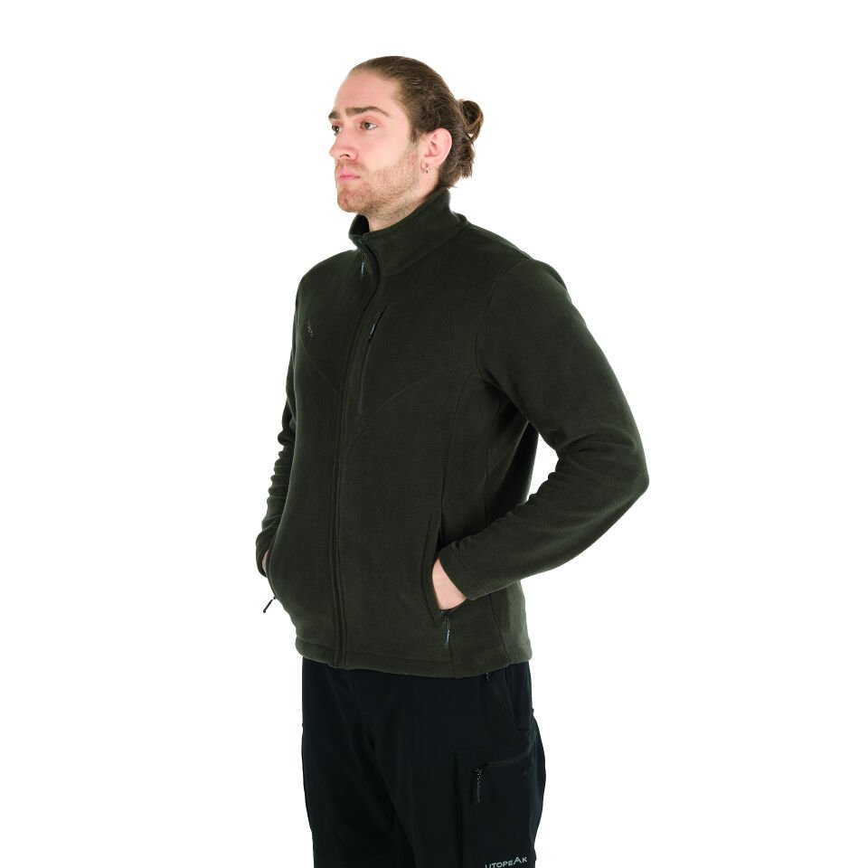 Utopeak K2 Tam Fermuar Erkek Polar Haki