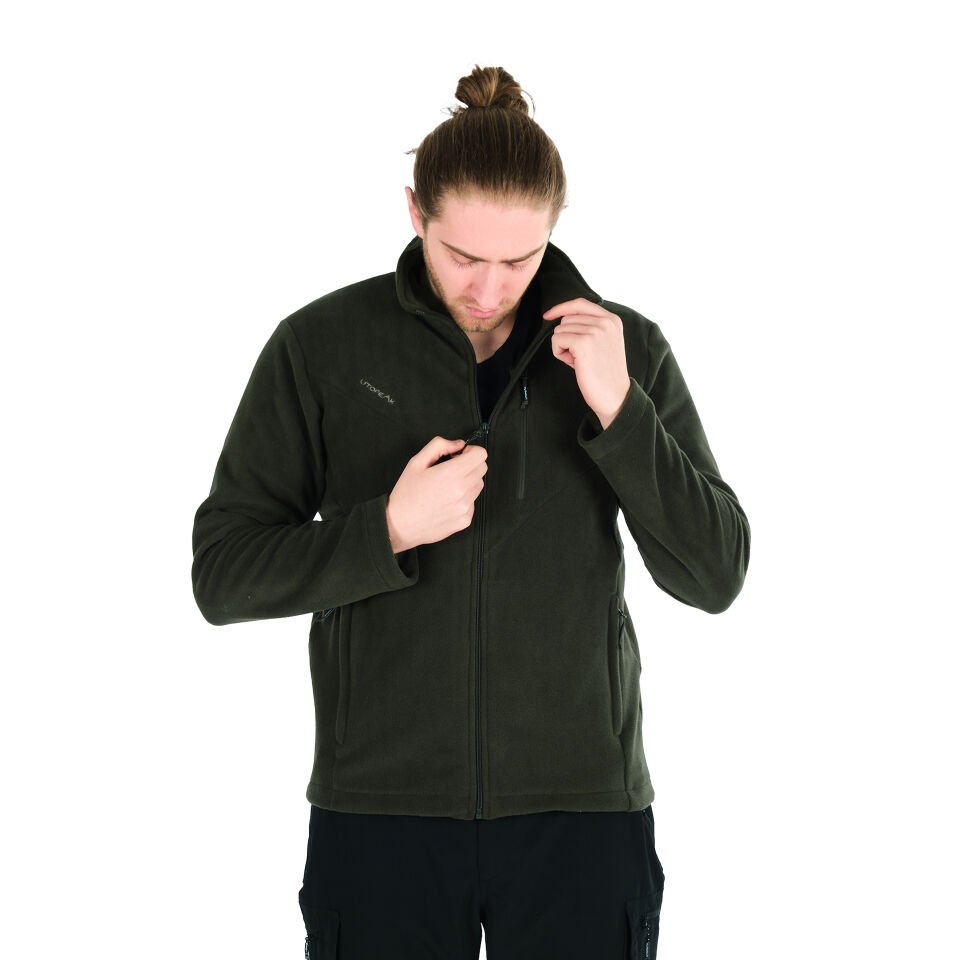 Utopeak K2 Tam Fermuar Erkek Polar Haki