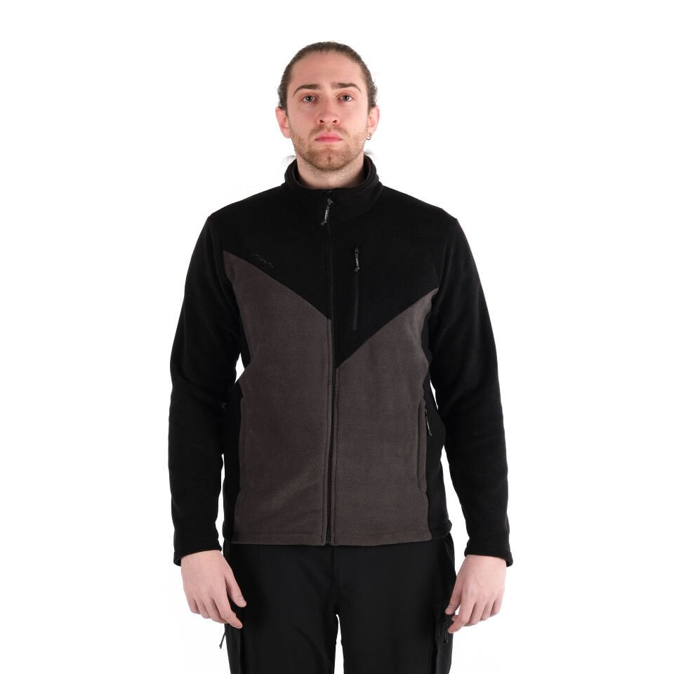 Utopeak K2 Tam Fermuar Erkek Polar Siyah-Antrasit