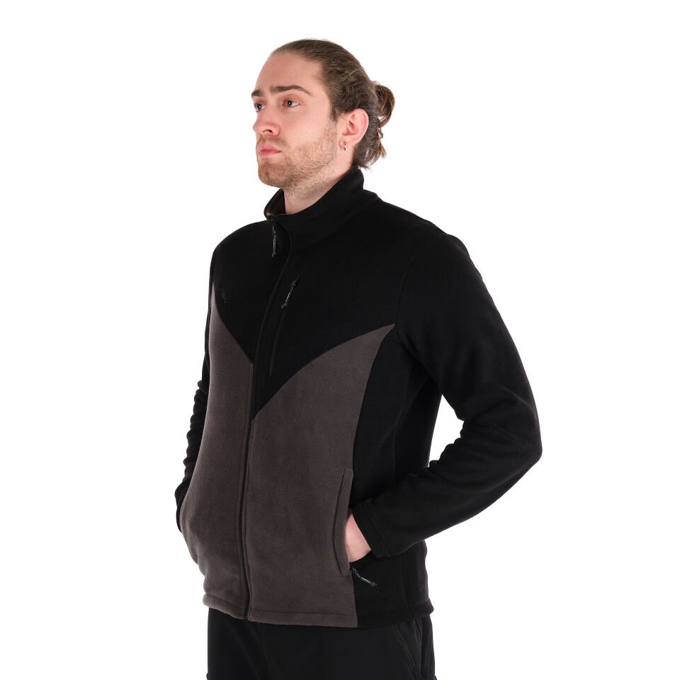 Utopeak K2 Tam Fermuar Erkek Polar Siyah-Antrasit