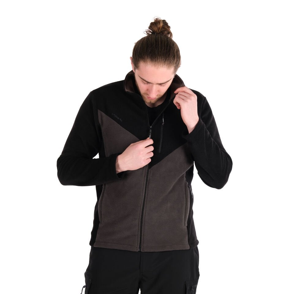 Utopeak K2 Tam Fermuar Erkek Polar Siyah-Antrasit