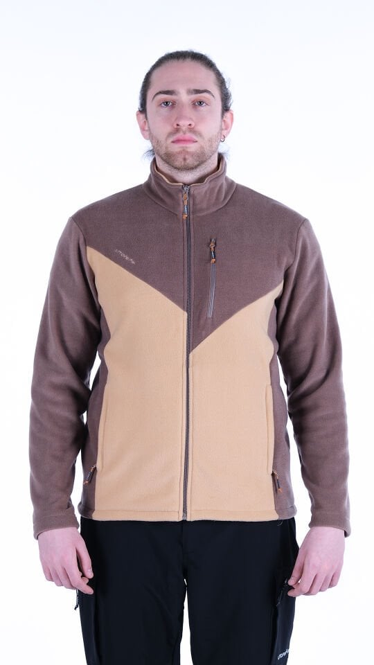 Utopeak K2 Tam Fermuar Erkek Polar Kahve-Camel