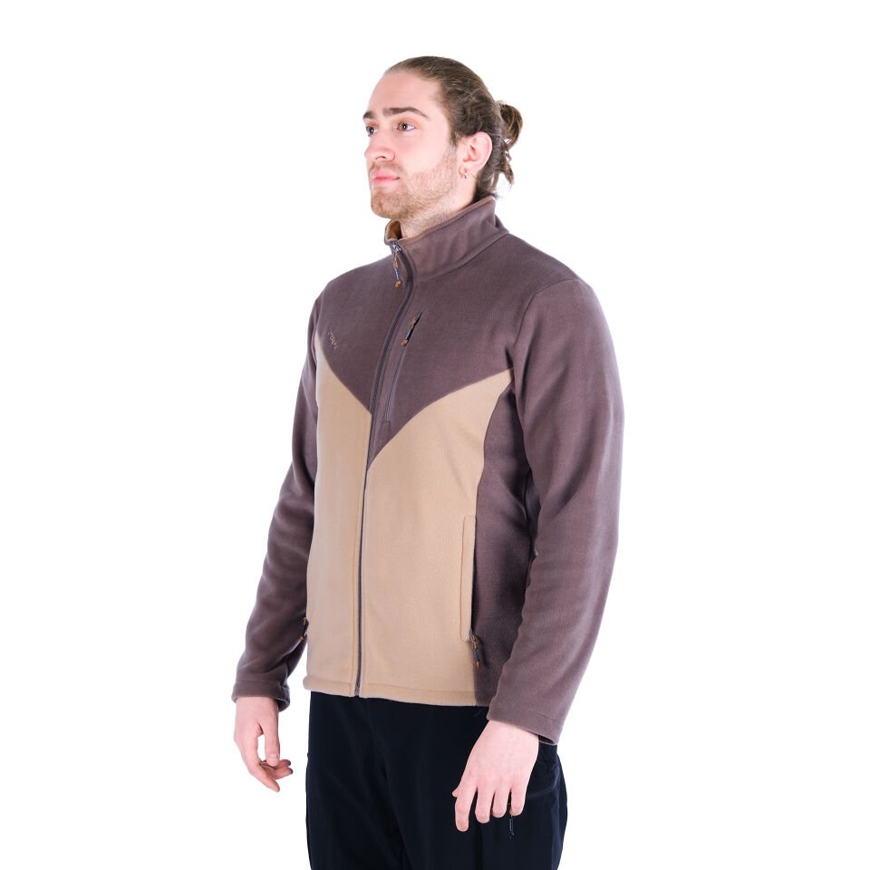 Utopeak K2 Tam Fermuar Erkek Polar Kahve-Camel