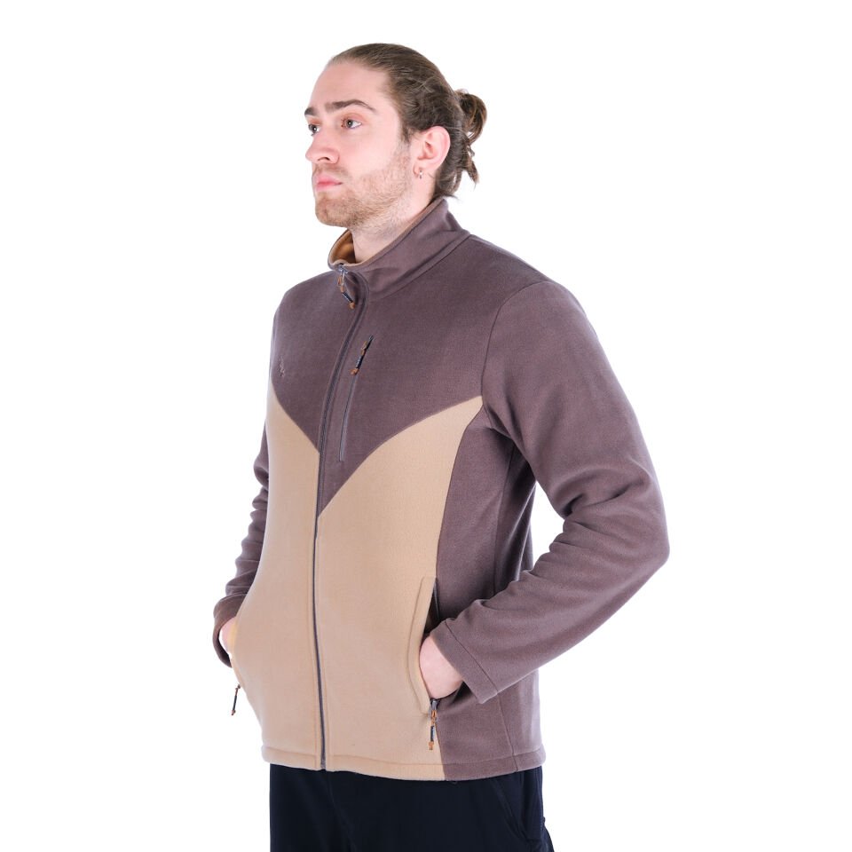 Utopeak K2 Tam Fermuar Erkek Polar Kahve-Camel